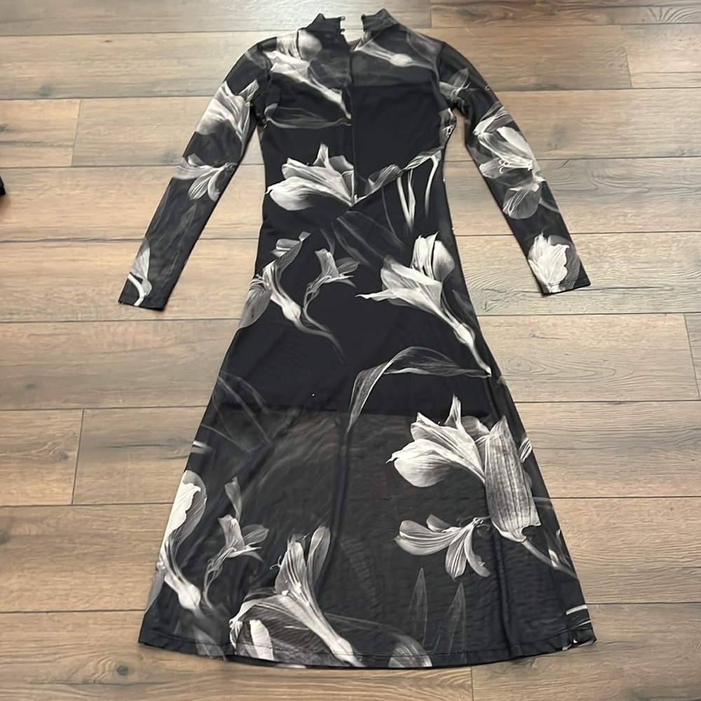 All Saints Hanna Iris Floral Long Sleeve Dress - Picture 6 of 11